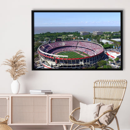 Monumental de Nunez Stadium, Stadium Canvas, Sport Art, Framed Canvas Print Wall Art, Floating Frame