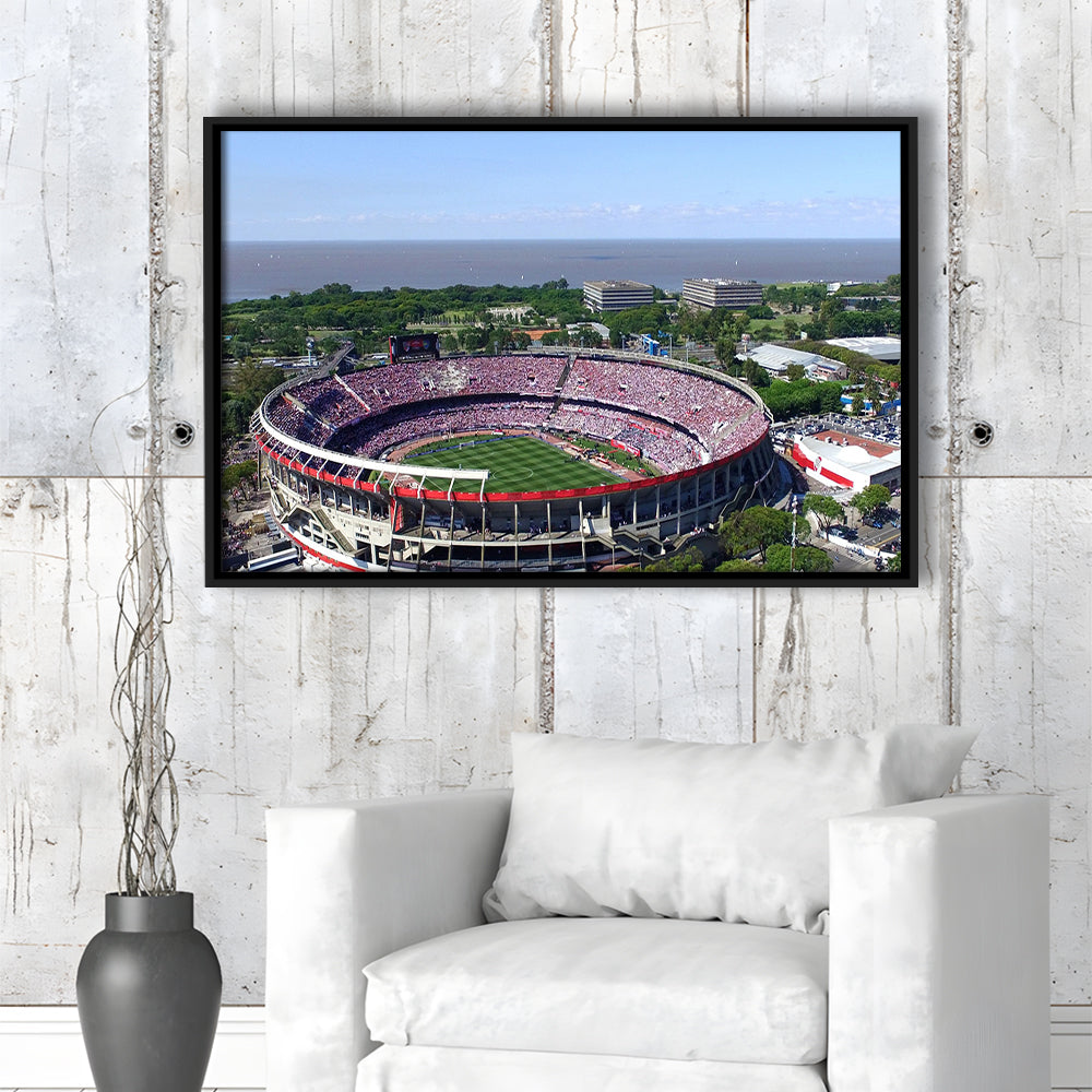 Monumental de Nunez Stadium, Stadium Canvas, Sport Art, Framed Canvas Print Wall Art, Floating Frame