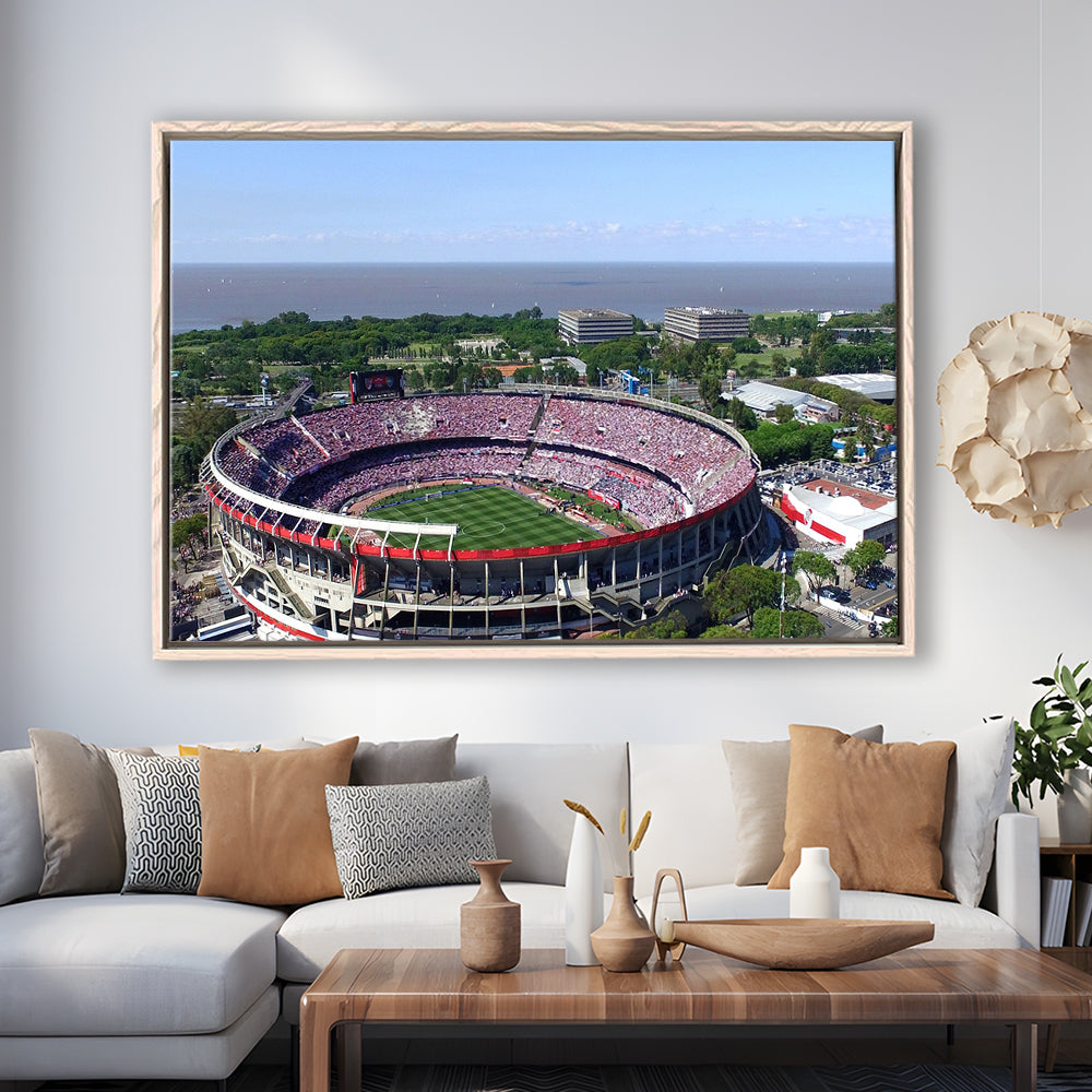 Monumental de Nunez Stadium, Stadium Canvas, Sport Art, Framed Canvas Print Wall Art, Floating Frame