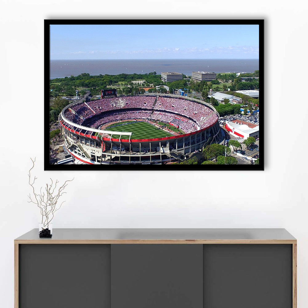 Monumental de Nunez Stadium, Stadium Canvas, Sport Art, Gift for him, Framed Art Print Wall Decor, Picture Framed