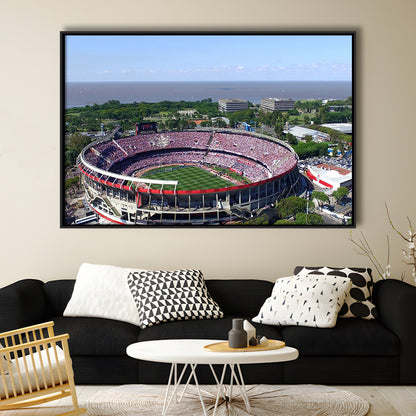 Monumental de Nunez Stadium, Stadium Canvas, Sport Art, Framed Canvas Print Wall Art, Floating Frame