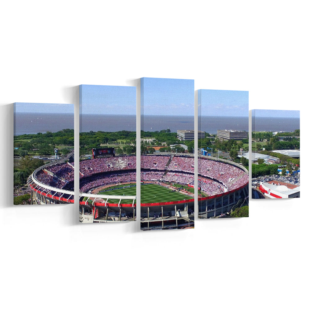 Monumental de Nunez Stadium, Stadium Canvas, Sport Art, Gift for him, 5 Panel, Large Canvas, Canvas Print Wall Art