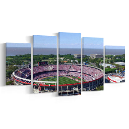 Monumental de Nunez Stadium, Stadium Canvas, Sport Art, Gift for him, 5 Panel, Large Canvas, Canvas Print Wall Art