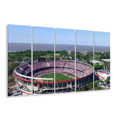 Monumental de Nunez Stadium, Stadium Canvas, Sport Art, 5 Panel B, Extra Large Canvas, Canvas Print Wall Art