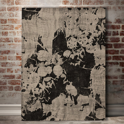 Moody Botanical Textile Canvas Print Wall Art, Neutral Abstract Floral Pattern Minimalist Large-Scale