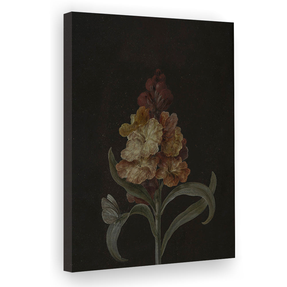 Moody Vintage Dark Academia Flower Print Dark Floral Still Life Oil Painting Antique Instant Canvas Print Wall Art,