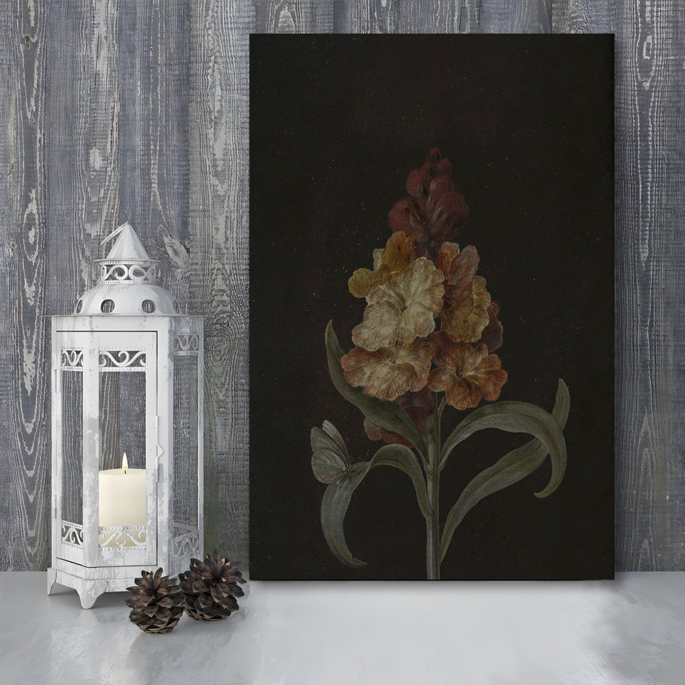 Moody Vintage Dark Academia Flower Print Dark Floral Still Life Oil Painting Antique Instant Canvas Print Wall Art,