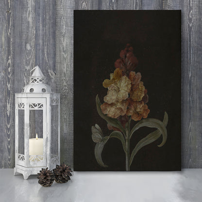 Moody Vintage Dark Academia Flower Print Dark Floral Still Life Oil Painting Antique Instant Canvas Print Wall Art,