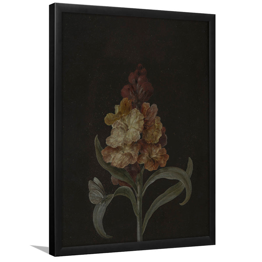 Moody Vintage Dark Academia Flower Print Dark Floral Still Life Oil Painting Antique Instant Framed Art Print Wall Decor
