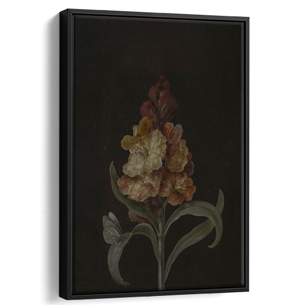 Moody Vintage Dark Academia Flower Print Dark Floral Still Life Oil Painting Antique Instant Framed Canvas Print Wall Art