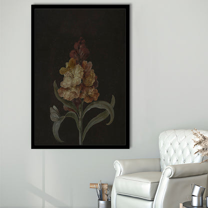 Moody Vintage Dark Academia Flower Print Dark Floral Still Life Oil Painting Antique Instant Framed Art Print Wall Decor