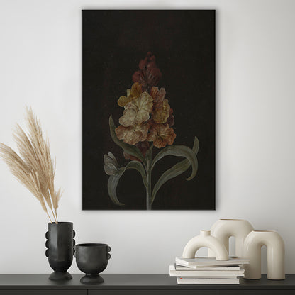 Moody Vintage Dark Academia Flower Print Dark Floral Still Life Oil Painting Antique Instant Canvas Print Wall Art,
