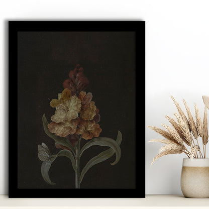 Moody Vintage Dark Academia Flower Print Dark Floral Still Life Oil Painting Antique Instant Framed Art Print Wall Decor