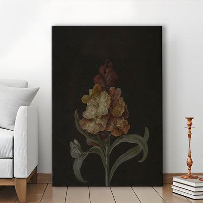 Moody Vintage Dark Academia Flower Print Dark Floral Still Life Oil Painting Antique Instant Canvas Print Wall Art,