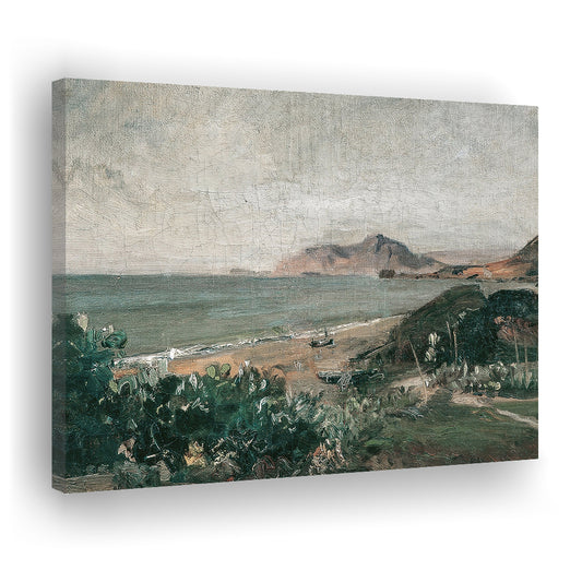 Moody Canvas Print Wall Art, Coastal Home Decor Preppy Wall Art Vintage Seascape Oil Painting Gallery Wall Print