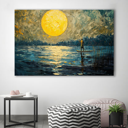 Moon Reflection On The Water V1, Canvas Art Decor Print, Painting Art, Canvas Print Wall Art Home Decor