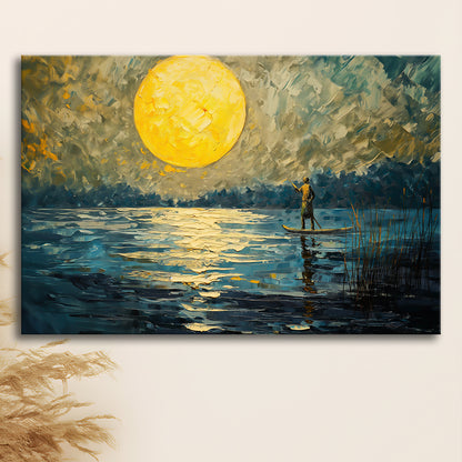 Moon Reflection On The Water V1, Canvas Art Decor Print, Painting Art, Canvas Print Wall Art Home Decor