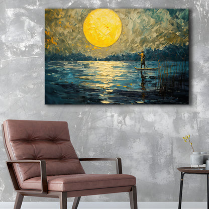 Moon Reflection On The Water V1, Canvas Art Decor Print, Painting Art, Canvas Print Wall Art Home Decor