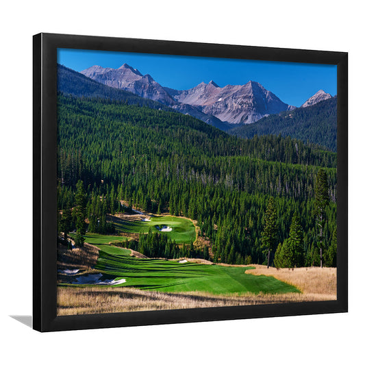 Moonlight Basin Golf Club, The Reserve Course Hole 06, Montana, Framed Art Print Wall Decor, Picture Framed