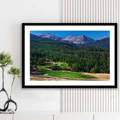 Moonlight Basin Golf Club, The Reserve Course Hole 06, Montana, Goft Art Print, Framed Art Print White Border Wall Decor