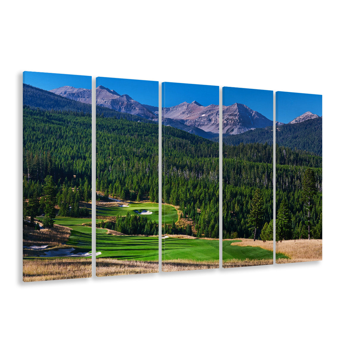 Moonlight Basin Golf Club, The Reserve Course Hole 06, Montana, Golf Art Print, Extra Large Canvas Print Wall Art