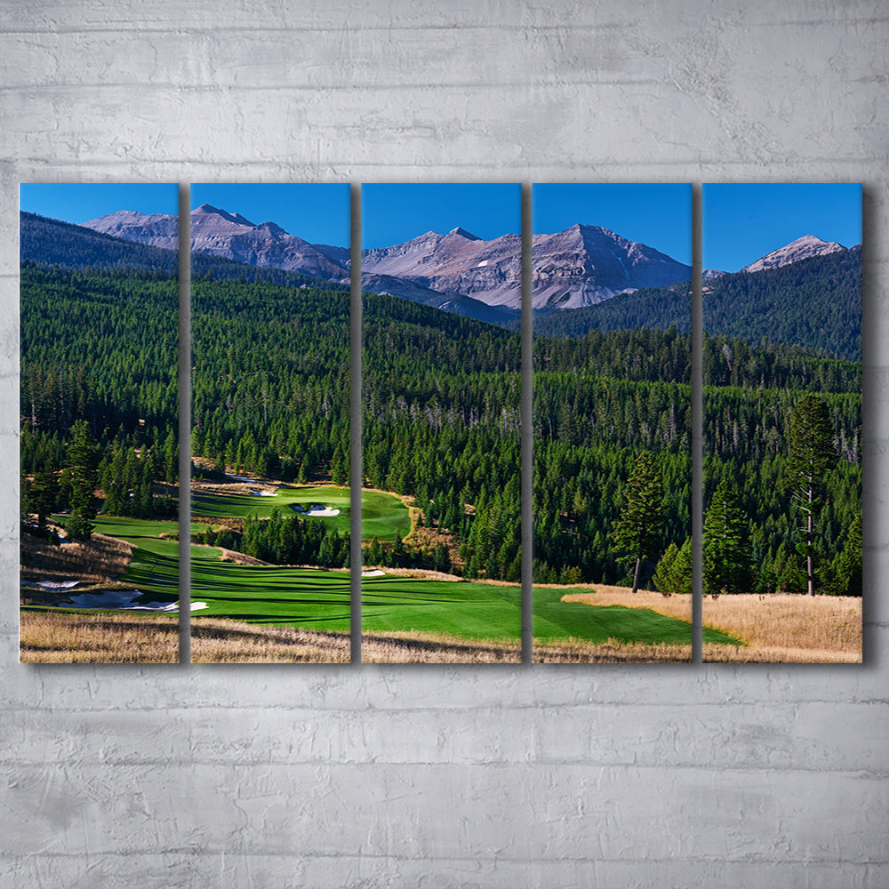 Moonlight Basin Golf Club, The Reserve Course Hole 06, Montana, Golf Art Print, Extra Large Canvas Print Wall Art