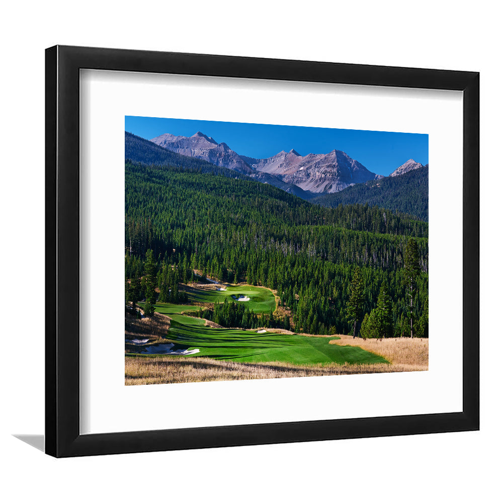 Moonlight Basin Golf Club, The Reserve Course Hole 06, Montana, Goft Art Print, Framed Art Print White Border Wall Decor