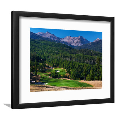 Moonlight Basin Golf Club, The Reserve Course Hole 06, Montana, Goft Art Print, Framed Art Print White Border Wall Decor