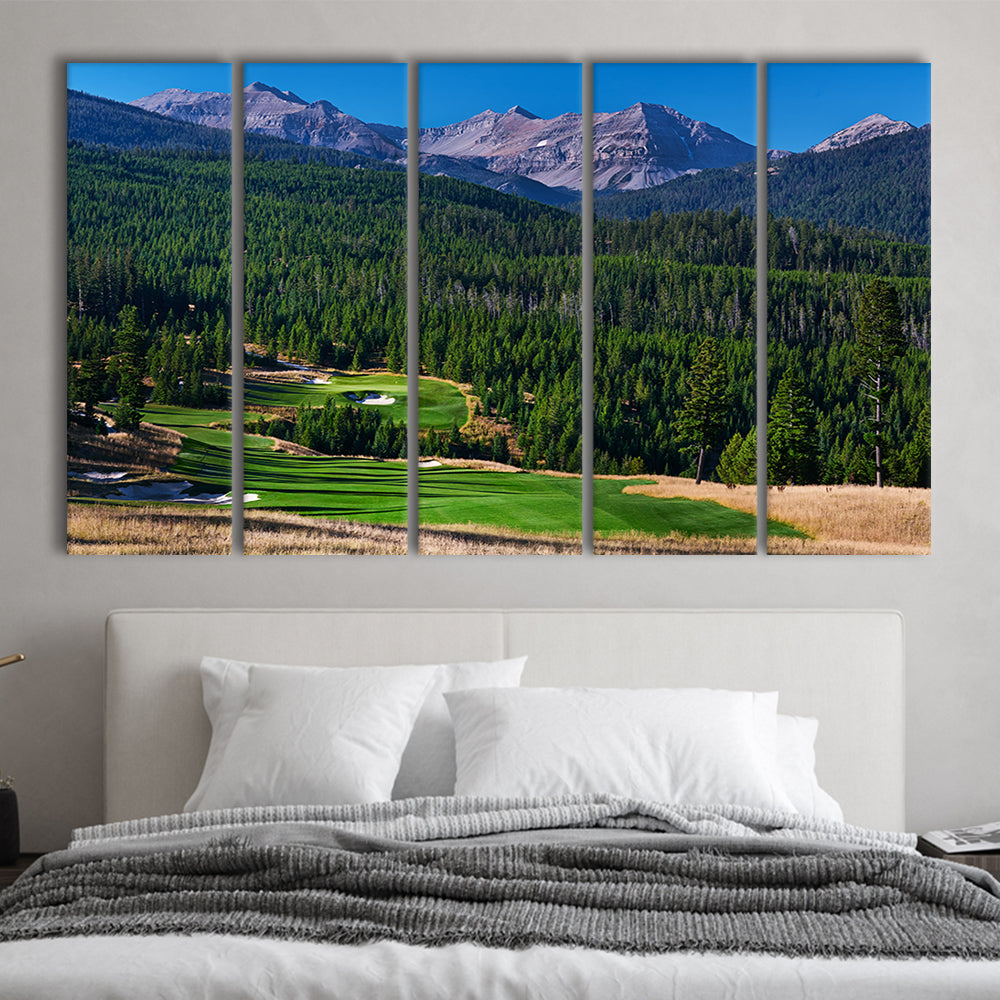 Moonlight Basin Golf Club, The Reserve Course Hole 06, Montana, Golf Art Print, Extra Large Canvas Print Wall Art