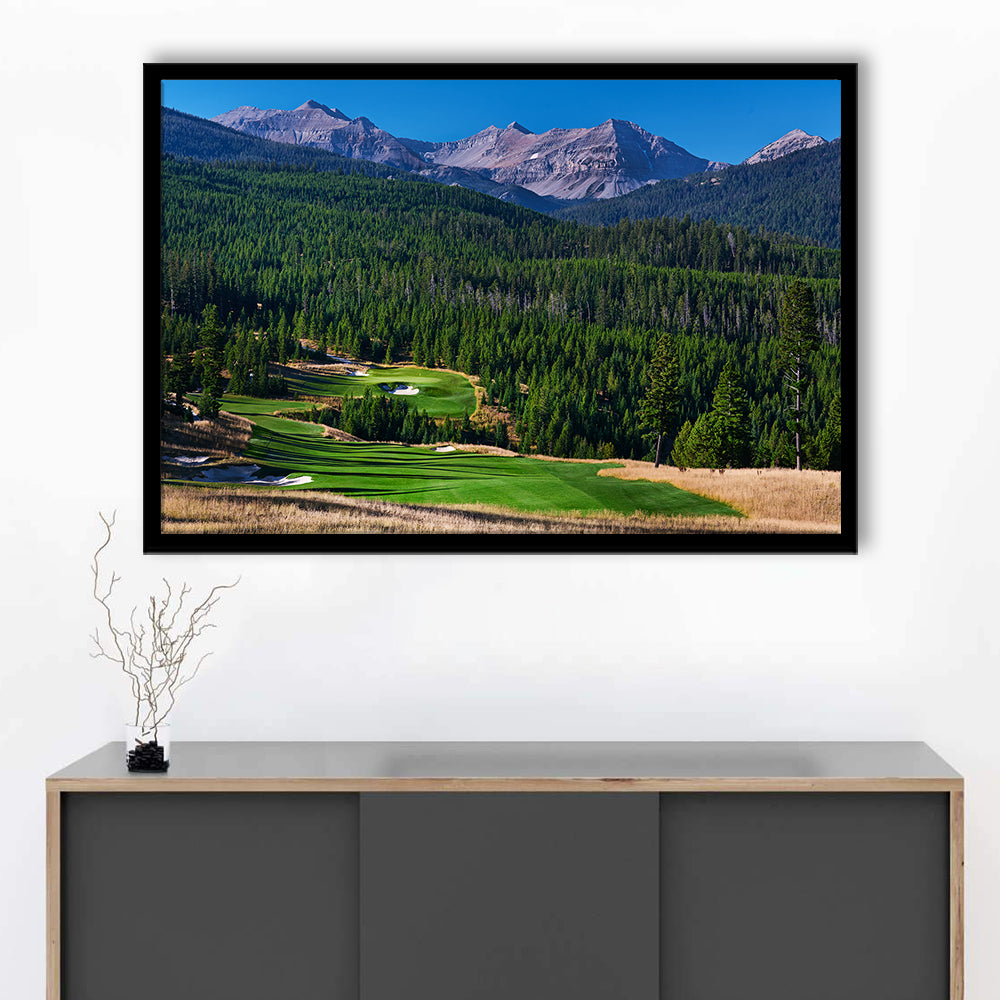 Moonlight Basin Golf Club, The Reserve Course Hole 06, Montana, Framed Art Print Wall Decor, Picture Framed