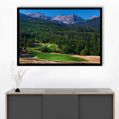 Moonlight Basin Golf Club, The Reserve Course Hole 06, Montana, Framed Art Print Wall Decor, Picture Framed