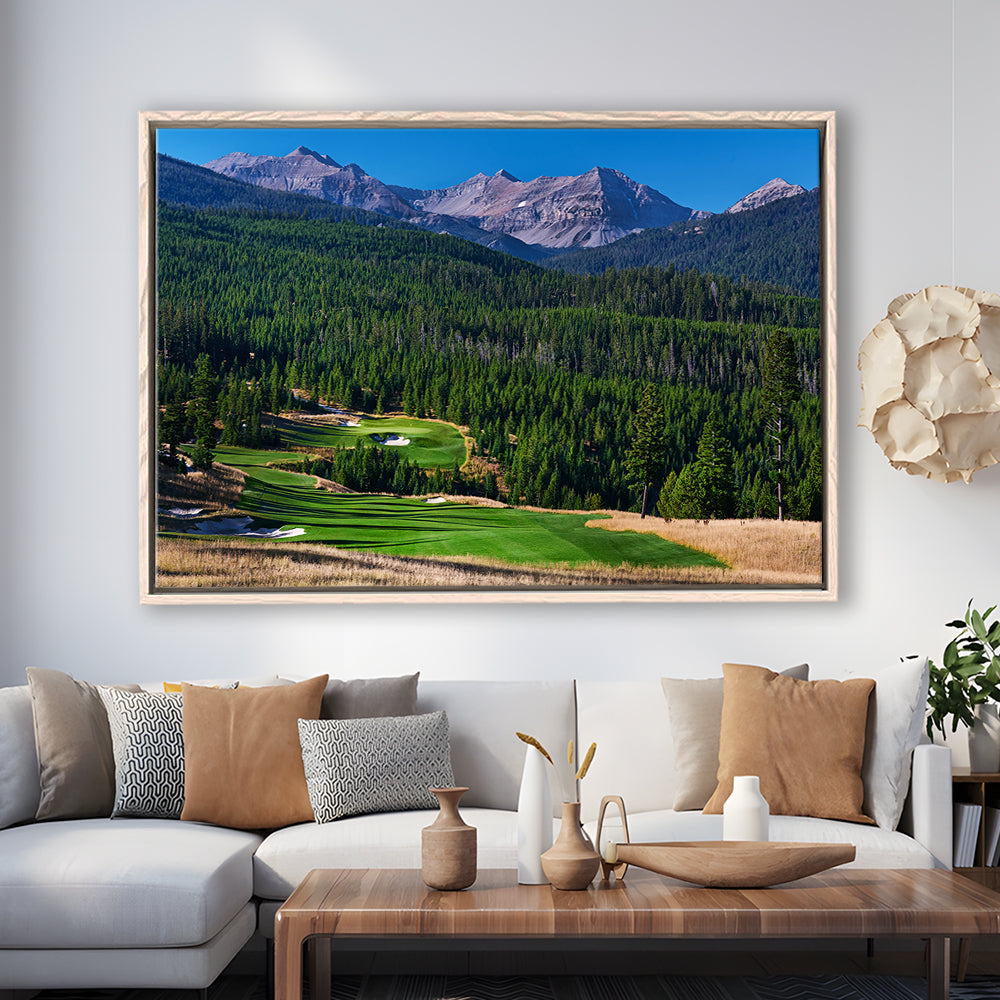 Moonlight Basin Golf Club, The Reserve Course Hole 06, Montana, Floating Framed Canvas Print Wall Art