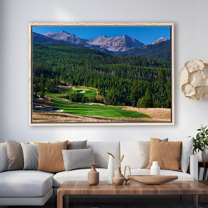 Moonlight Basin Golf Club, The Reserve Course Hole 06, Montana, Floating Framed Canvas Print Wall Art