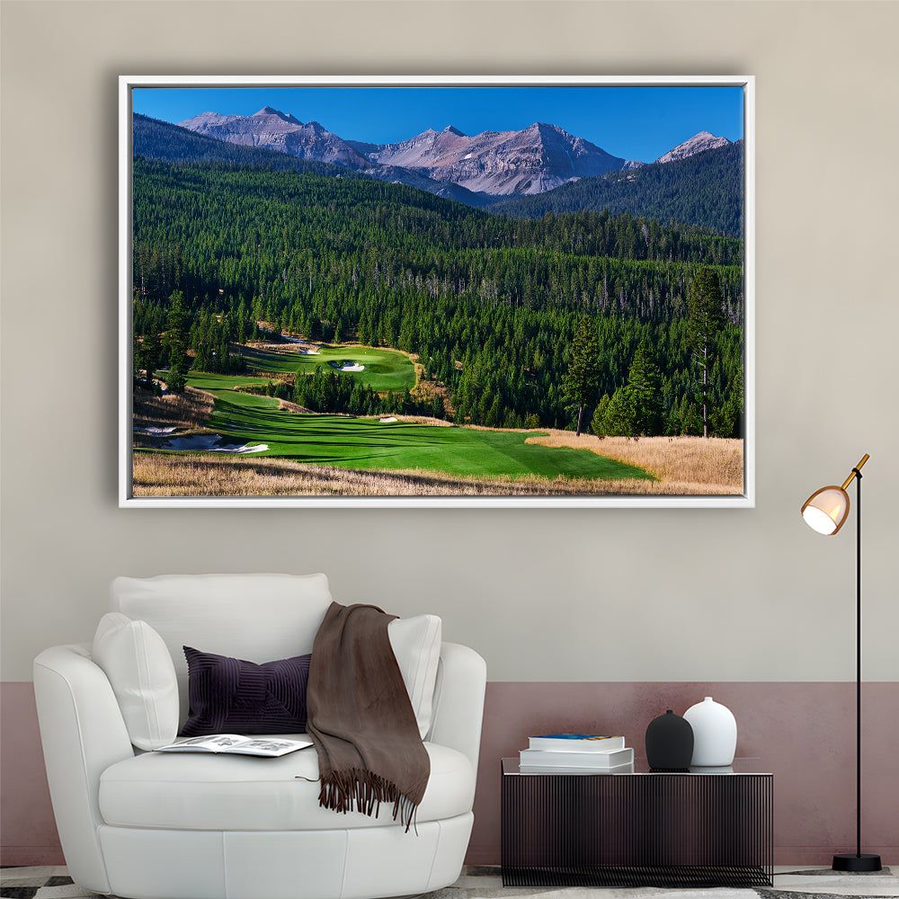 Moonlight Basin Golf Club, The Reserve Course Hole 06, Montana, Floating Framed Canvas Print Wall Art