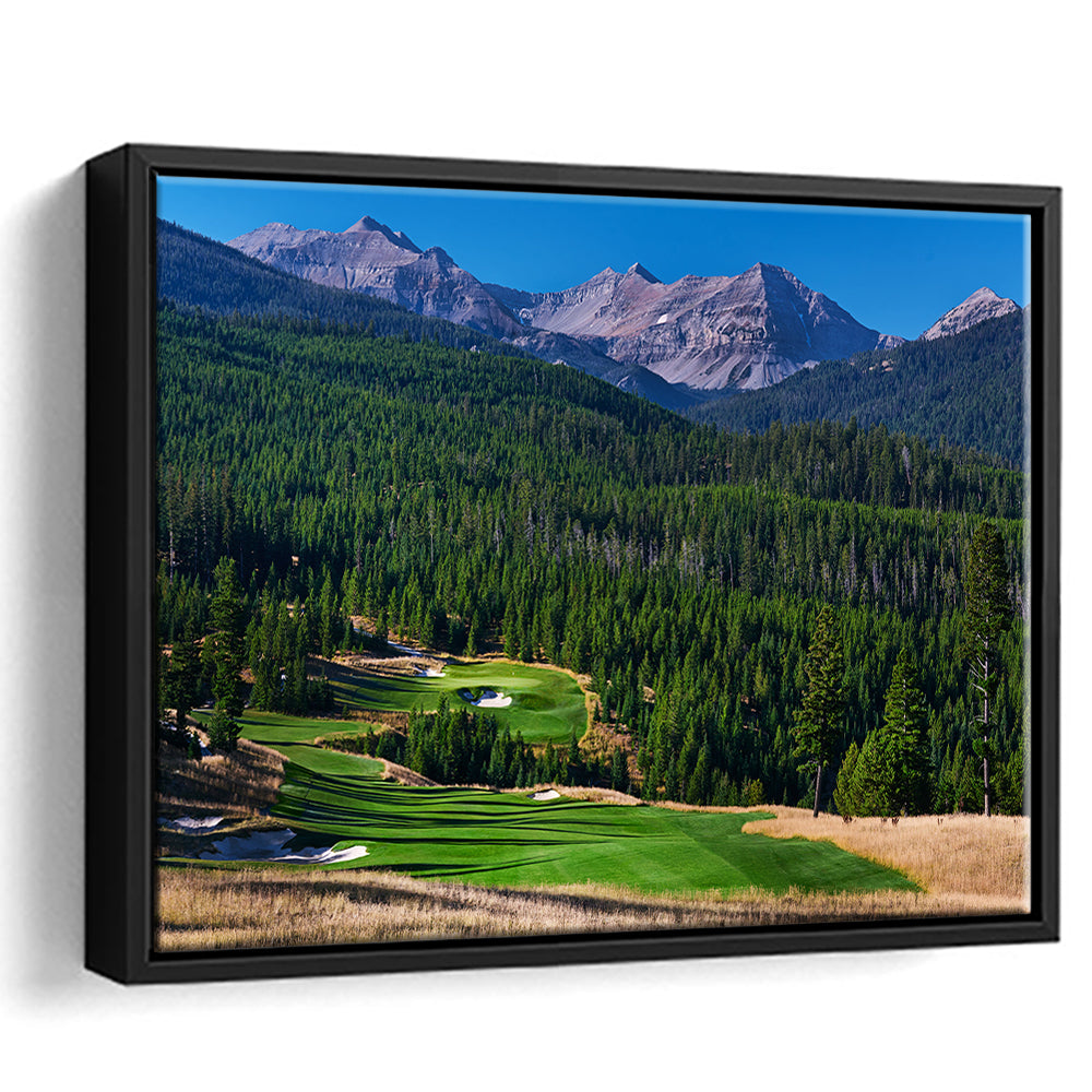 Moonlight Basin Golf Club, The Reserve Course Hole 06, Montana, Floating Framed Canvas Print Wall Art
