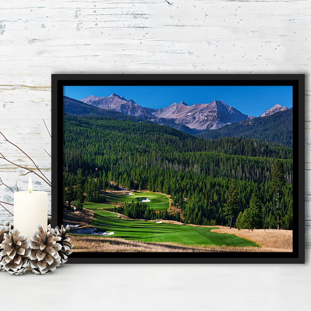 Moonlight Basin Golf Club, The Reserve Course Hole 06, Montana, Floating Framed Canvas Print Wall Art
