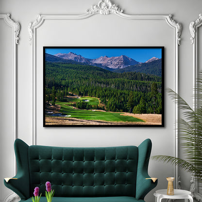 Moonlight Basin Golf Club, The Reserve Course Hole 06, Montana, Framed Art Print Wall Decor, Picture Framed