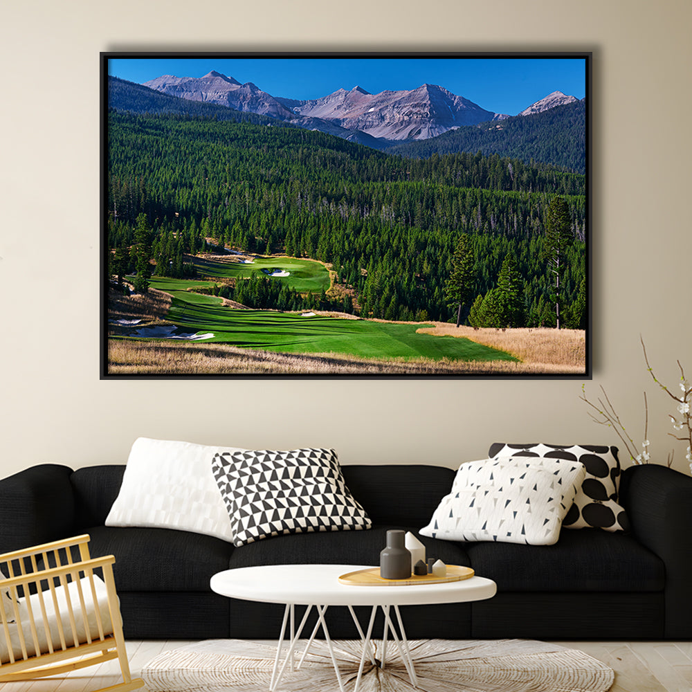Moonlight Basin Golf Club, The Reserve Course Hole 06, Montana, Floating Framed Canvas Print Wall Art