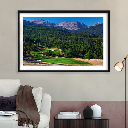 Moonlight Basin Golf Club, The Reserve Course Hole 06, Montana, Goft Art Print, Framed Art Print White Border Wall Decor