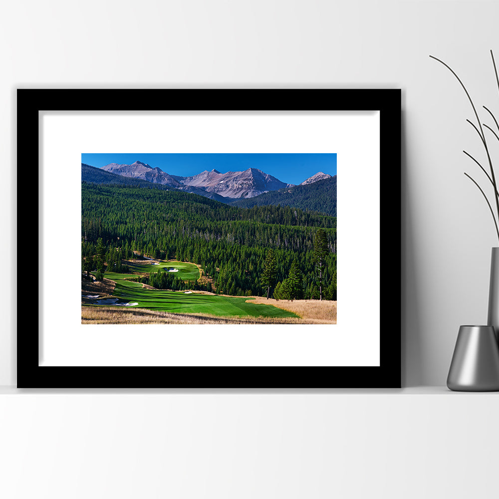 Moonlight Basin Golf Club, The Reserve Course Hole 06, Montana, Goft Art Print, Framed Art Print White Border Wall Decor
