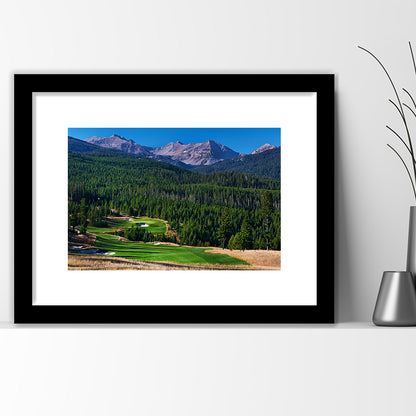 Moonlight Basin Golf Club, The Reserve Course Hole 06, Montana, Goft Art Print, Framed Art Print White Border Wall Decor