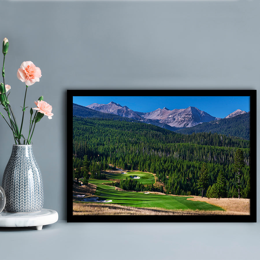 Moonlight Basin Golf Club, The Reserve Course Hole 06, Montana, Framed Art Print Wall Decor, Picture Framed