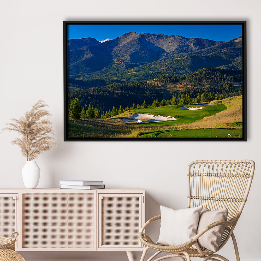 Moonlight Basin Golf Club, The Reserve Course Hole 11, Montana, Floating Framed Canvas Print Wall Art