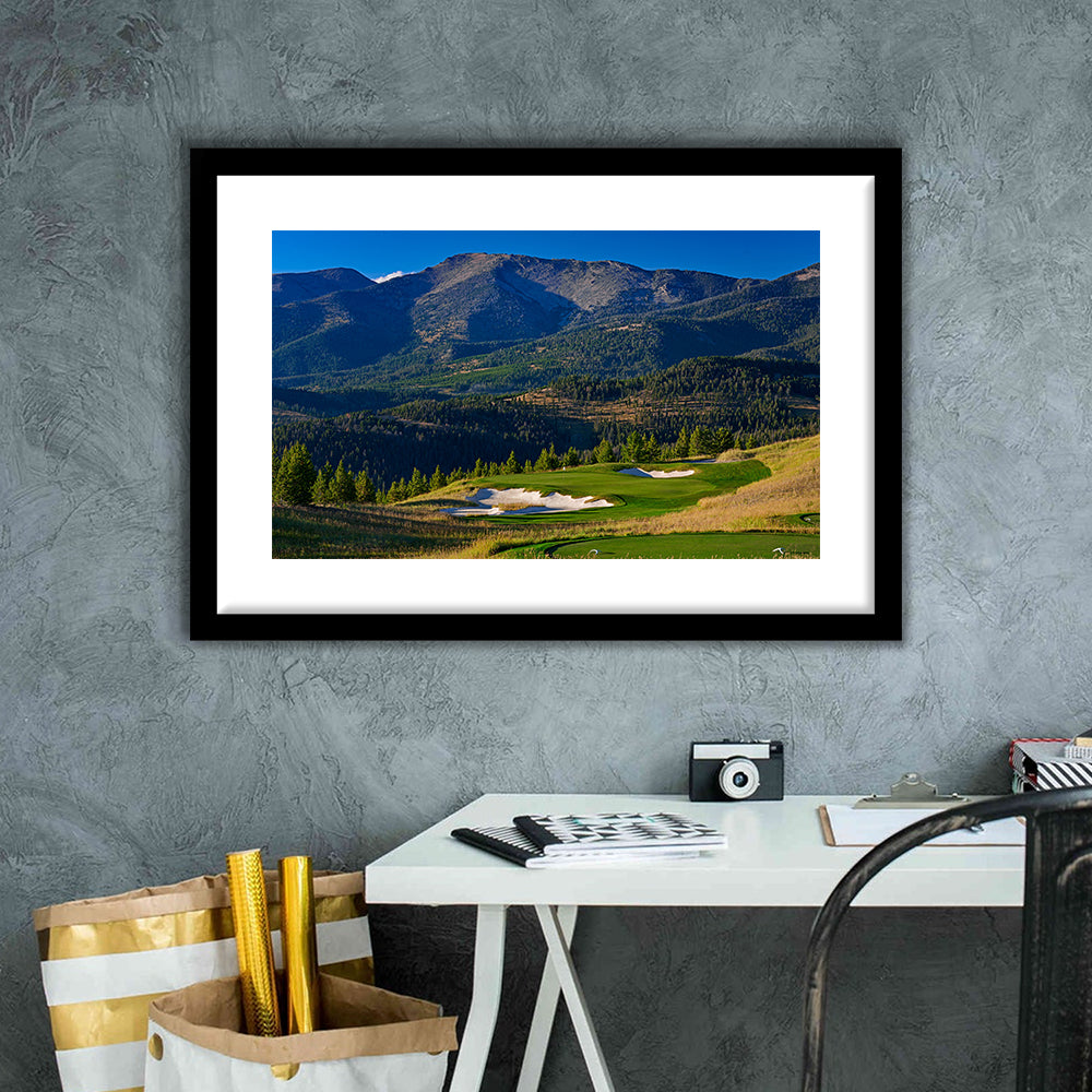 Moonlight Basin Golf Club, The Reserve Course Hole 11, Montana, Goft Art Print, Framed Art Print White Border Wall Decor