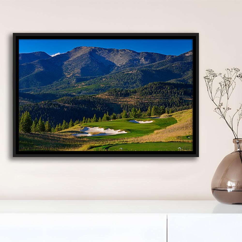 Moonlight Basin Golf Club, The Reserve Course Hole 11, Montana, Floating Framed Canvas Print Wall Art