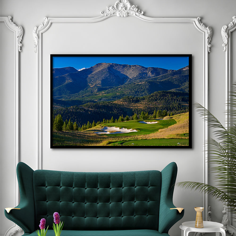 Moonlight Basin Golf Club, The Reserve Course Hole 11, Montana, Framed Art Print Wall Decor, Picture Framed