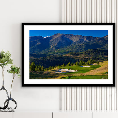 Moonlight Basin Golf Club, The Reserve Course Hole 11, Montana, Goft Art Print, Framed Art Print White Border Wall Decor