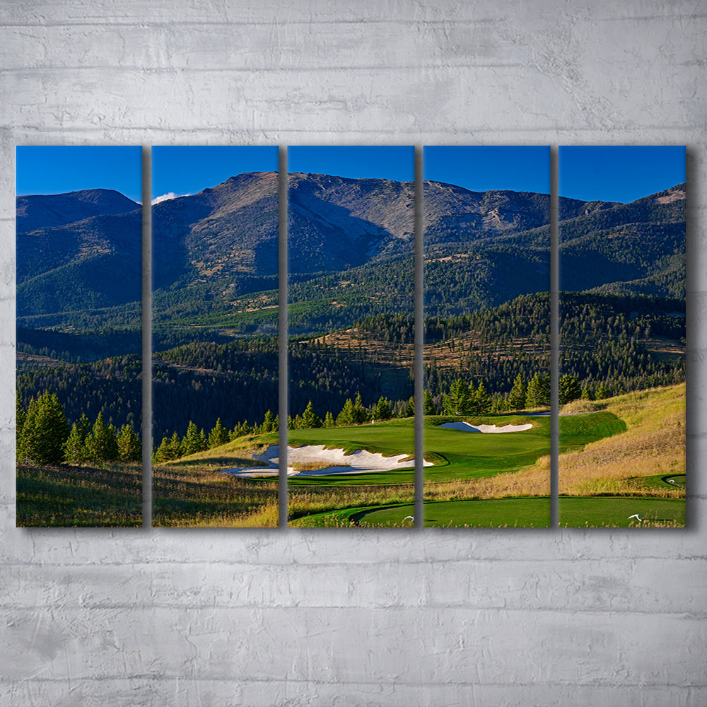 Moonlight Basin Golf Club, The Reserve Course Hole 11, Montana, Golf Art Print, Extra Large Canvas Print Wall Art