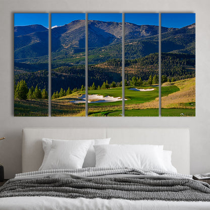 Moonlight Basin Golf Club, The Reserve Course Hole 11, Montana, Golf Art Print, Extra Large Canvas Print Wall Art