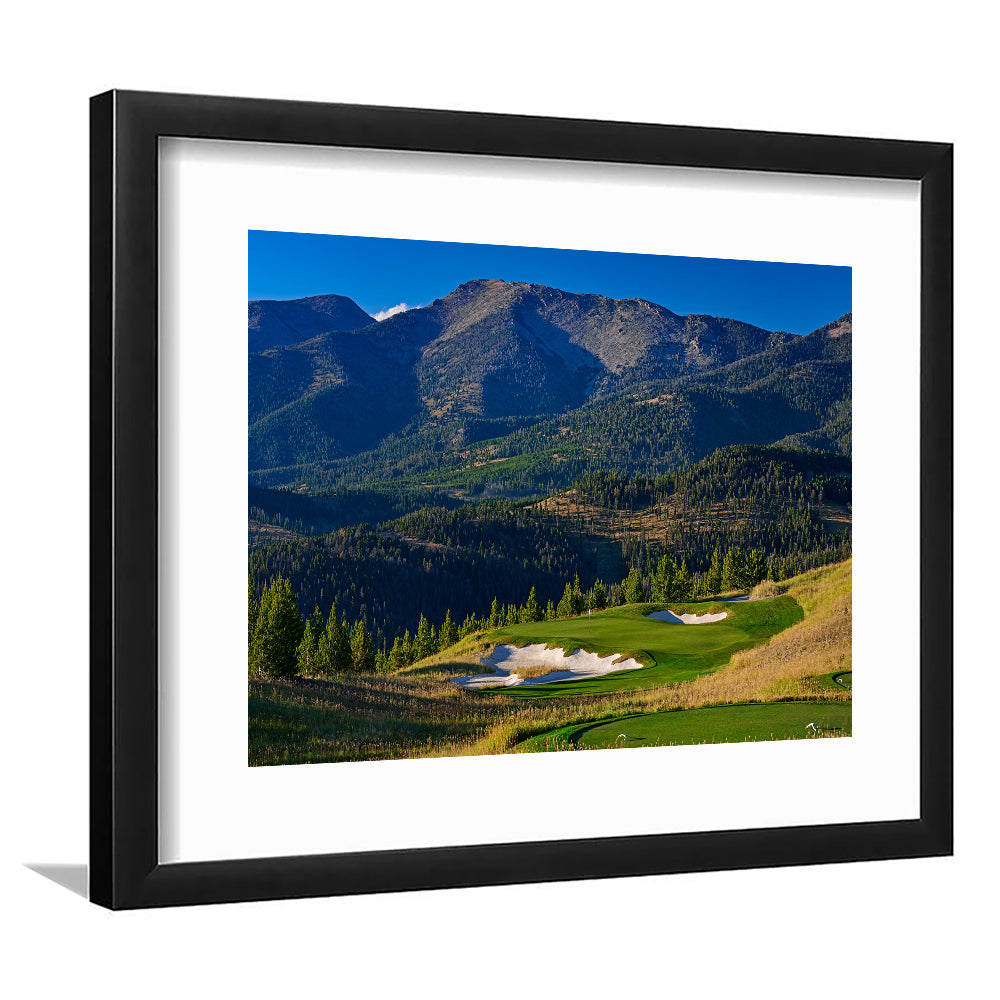 Moonlight Basin Golf Club, The Reserve Course Hole 11, Montana, Goft Art Print, Framed Art Print White Border Wall Decor